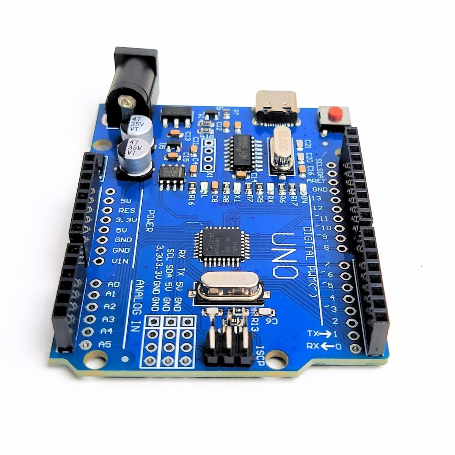 UNO R3 SMD Development Board with Type-C USB | ATmega328P Microcontroller Board | Compatible with UNO IDE & Shields (Fully Tested)
