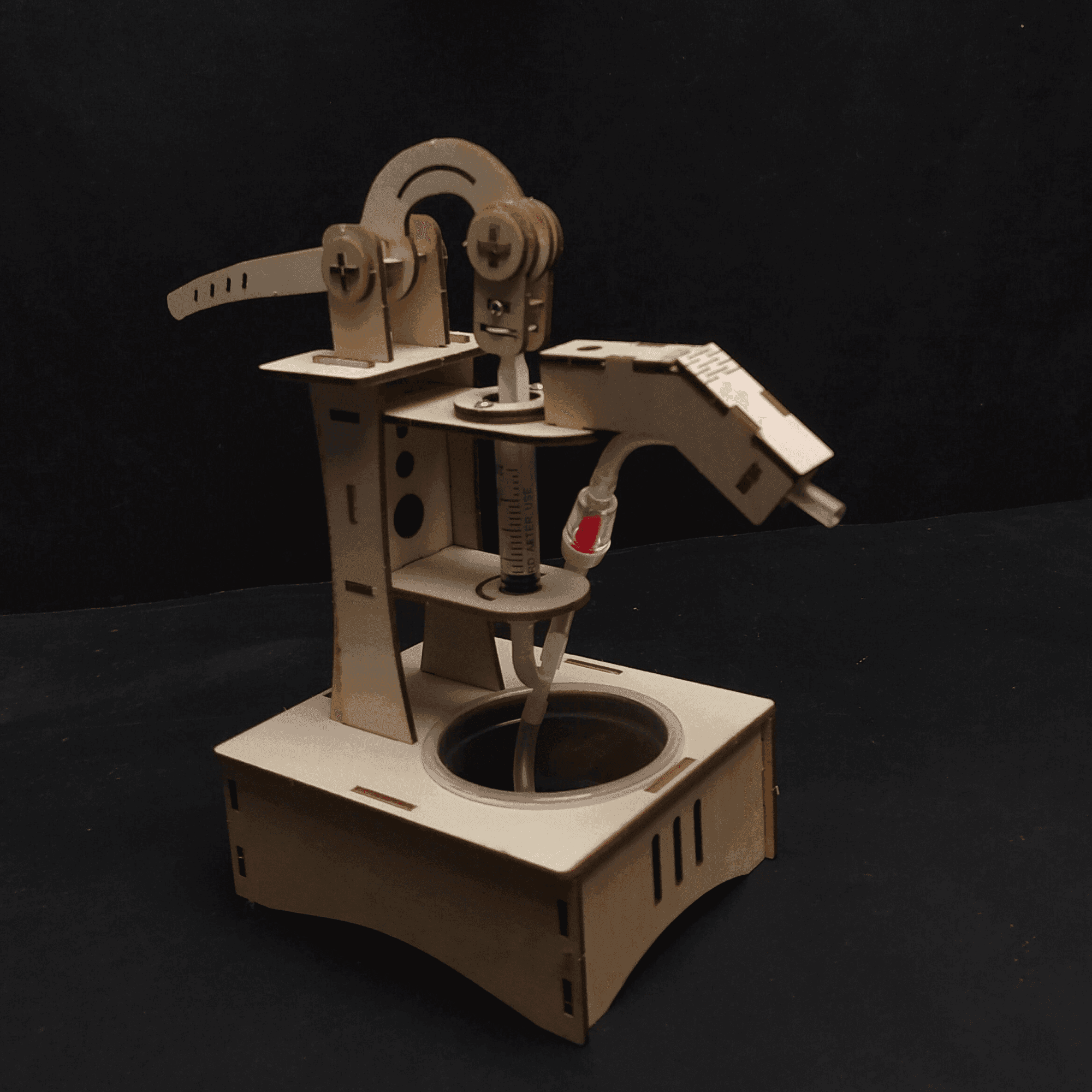 Wooden Pumping Machine Model Puzzles Kids Science Toy Funny Technology Physics Kit Educational Toys for Children