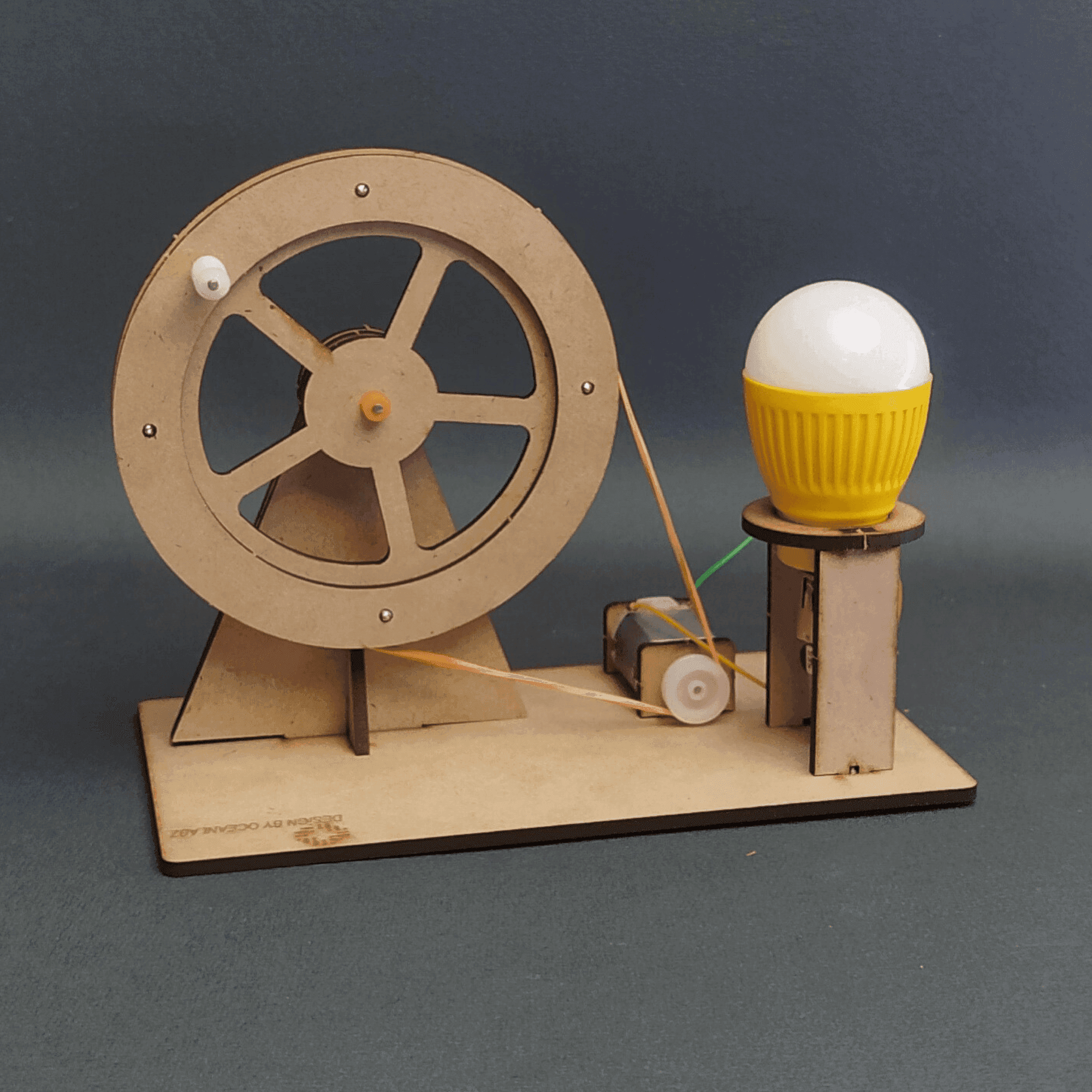 Wooden Building Kits | Hand Crank Electricity Generators | Educational Science STEM Kit with Light Bulb | Birthday Gift for Boys Girls Ages 7 8 10 12 Years | DIY Generator Science Project