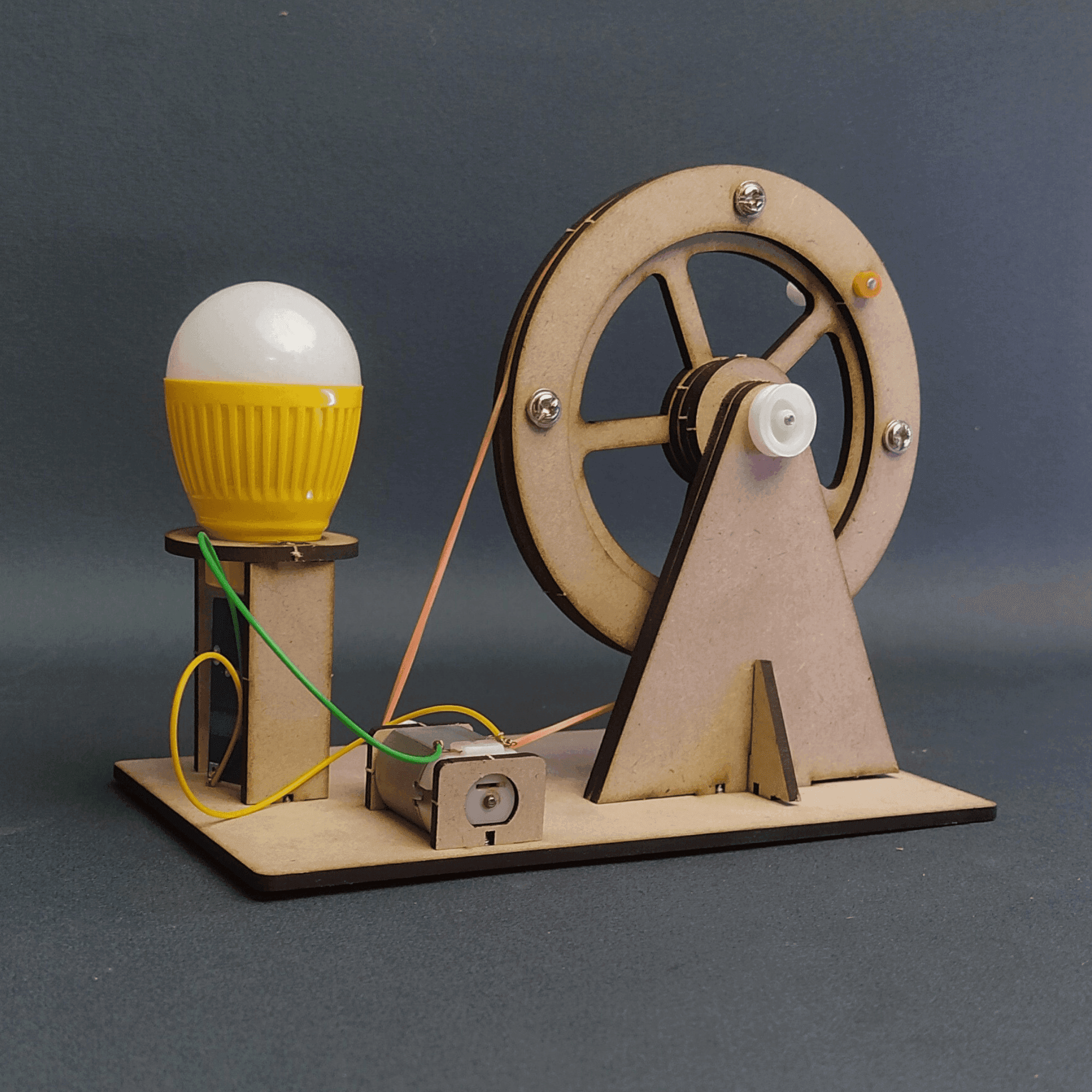 Wooden Building Kits | Hand Crank Electricity Generators | Educational Science STEM Kit with Light Bulb | Birthday Gift for Boys Girls Ages 7 8 10 12 Years | DIY Generator Science Project