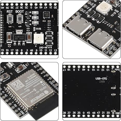 ESP32-S3 DevKit-N16R8 Board | OTG USB + USB-to-Serial | 16MB Flash, 8MB PSRAM | Wi-Fi & Bluetooth 5 | Unsoldered